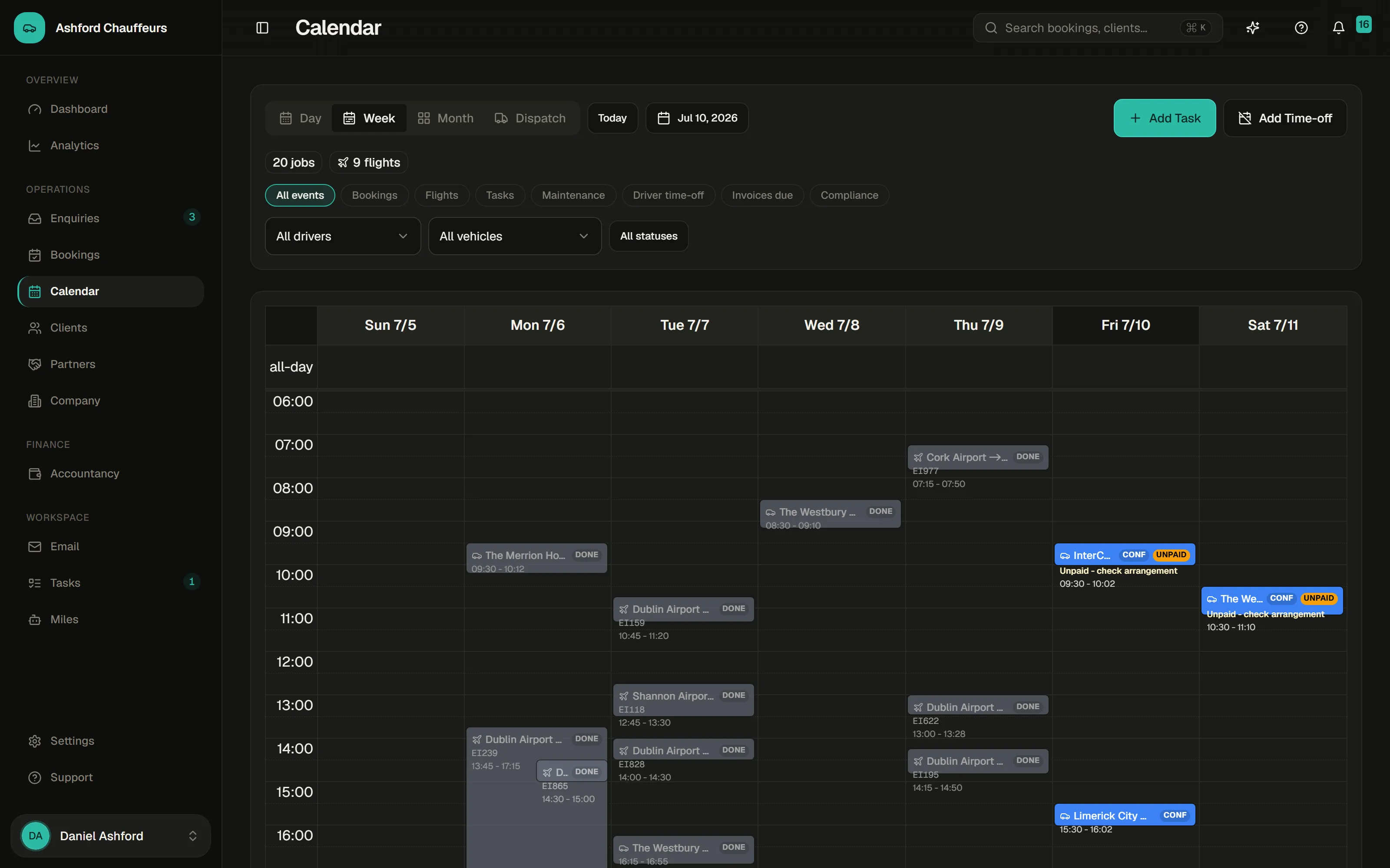 4fleet booking confirmed view in dark mode